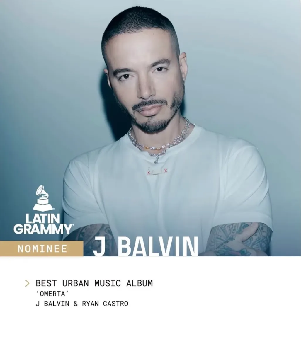 J Balvin, nominado al Latin Grammy a Mejor Álbum de Música Urbana por Omertá